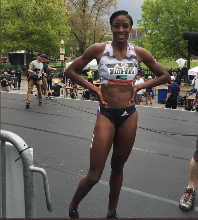 Shaunae Miller-Uibo runs record time in 150m at adidas Boost Boston Games.