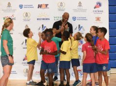 Asafa Powell school visit at Cayman Invitational 2018
