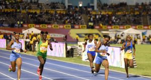 Tina Clayton at Champs 2019 - Jamaica high school