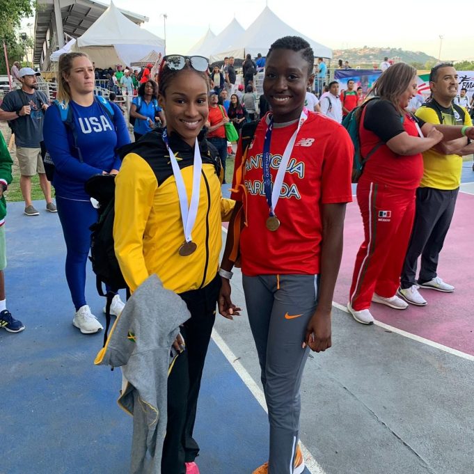 Briana Williams and Jöella K. Lloyd after the U18 girls' 100m final #nacacchamps2019