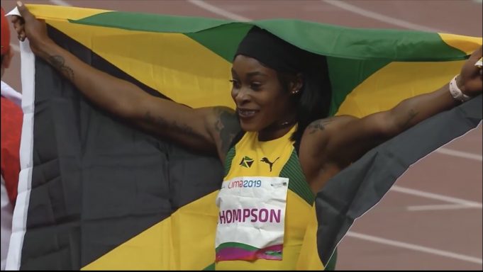Elaine Thompson won the women's 100m at the Pan Am Games 2019 in Lima, Peru