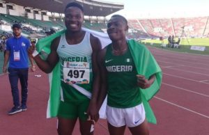 Raymond Ekevwo, right, and Gue Arthur Cisse first and second at All African Games