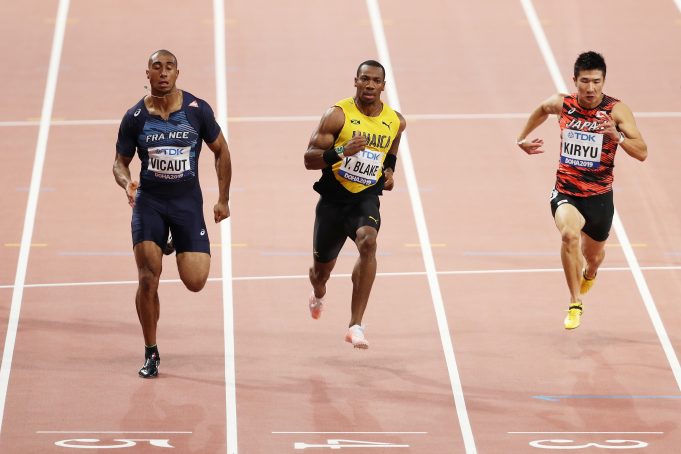 Yohan Blake wins his heat of men's 100m at the IAAF World Athletics Championships Doha 2019