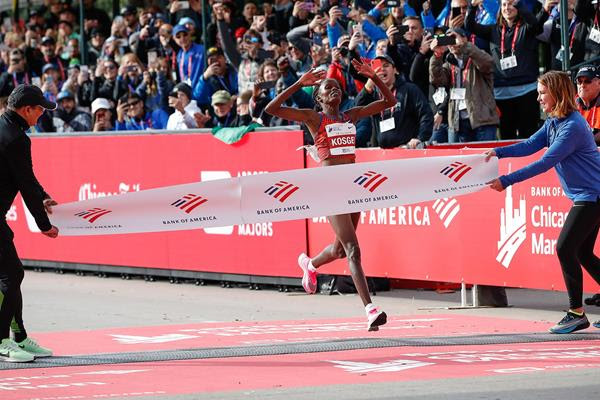 Kosgei, who celebrated her 26th birthday on 20 February, shattered the previous mark at the Bank of America Chicago Marathon on 13 October