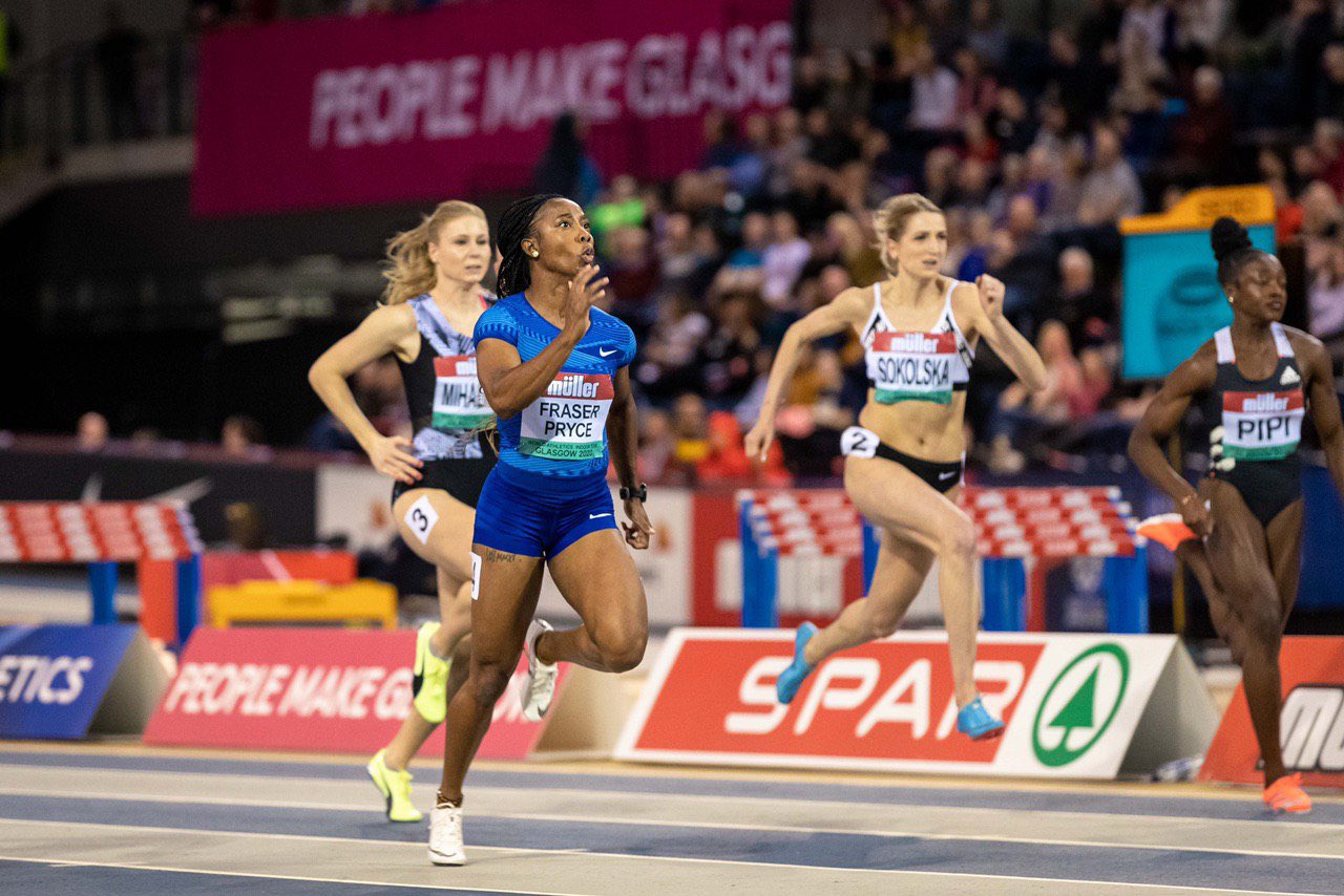Fraser-Pryce, the 2014 world indoor champion, easily beat Ahoure, 7.16 to 7.22