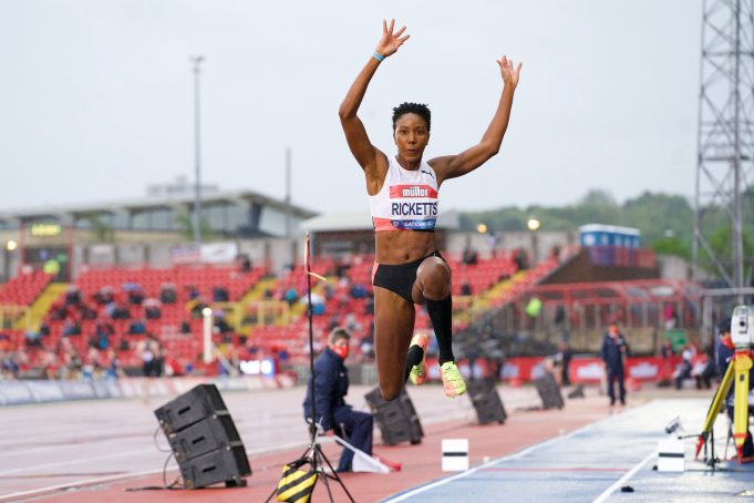 Image of Shanieka Ricketts, a Jamaican athlete known for her expertise in triple jump. She achieved two silver medals at the 2019 World Championships in Doha and Eugene 2022.