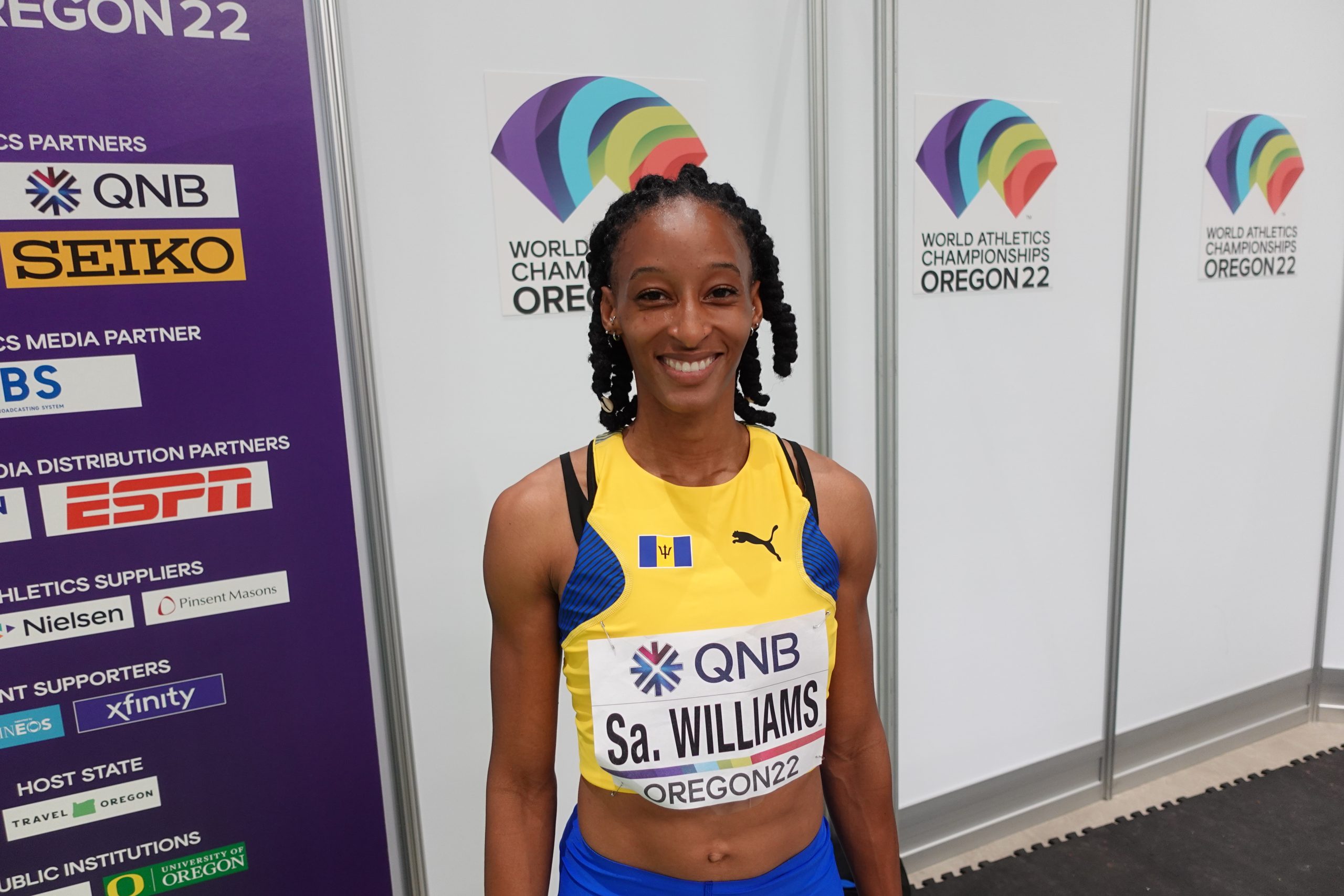 Sada Williams of Barbados at the Oregon22 World Athletics Championships in Eugene, USA