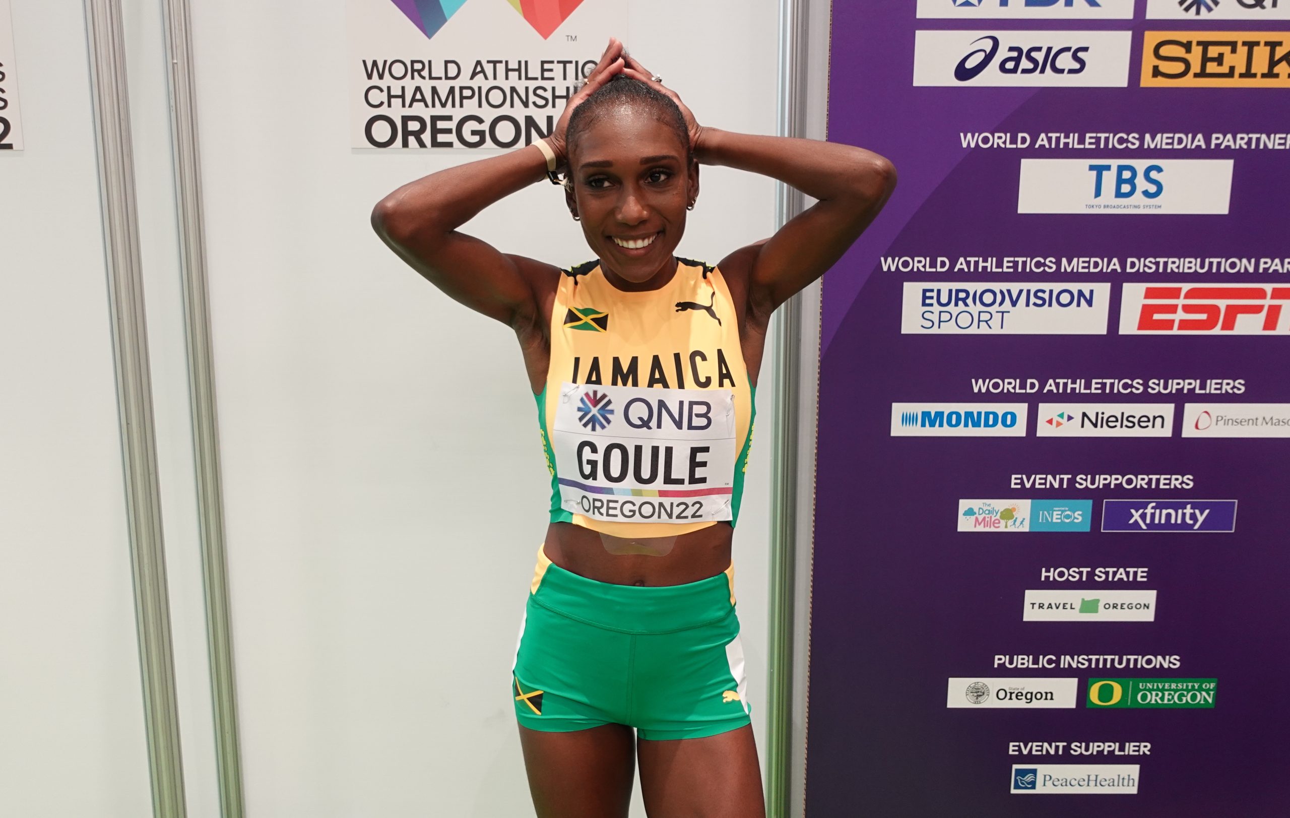 Natoya Goule wins heat at World Athletics Championships Oregon22