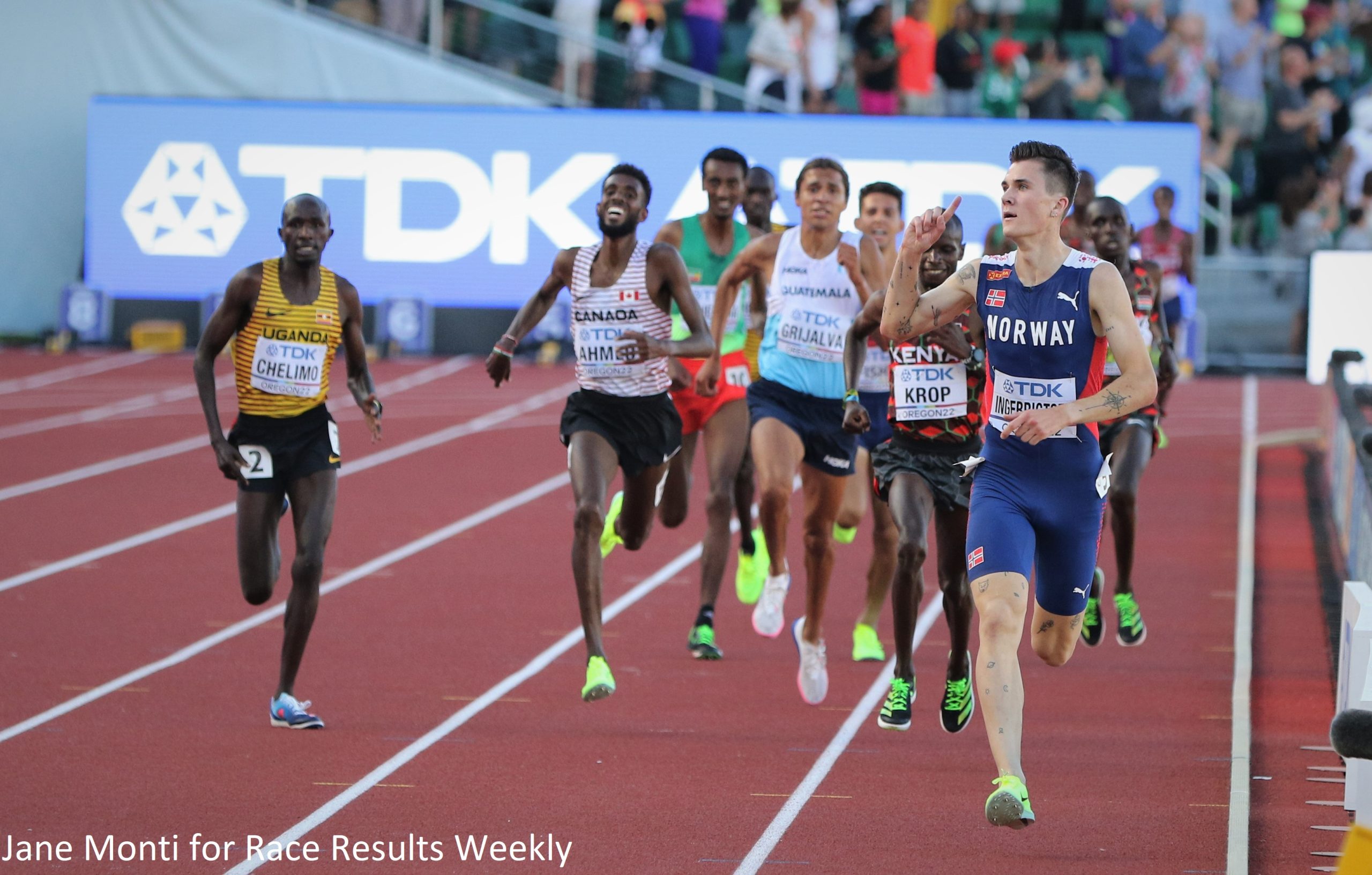 Jakob Ingebrigtsen wins the 5000m at the 2022 World Athletics Championships Oregon22