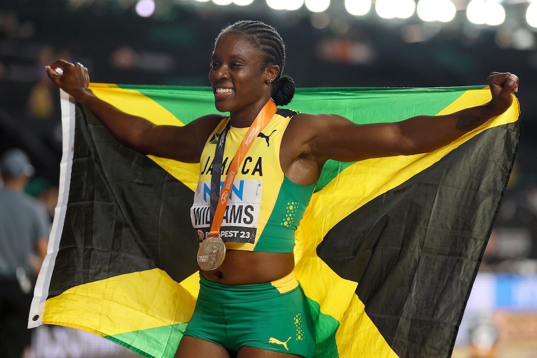 Now set for Zurich Diamond League - Danielle Williams of Team Jamaica celebrates winning the Women's 100m Hurdles Final during day six of the Budapest 23 World Athletics Championships