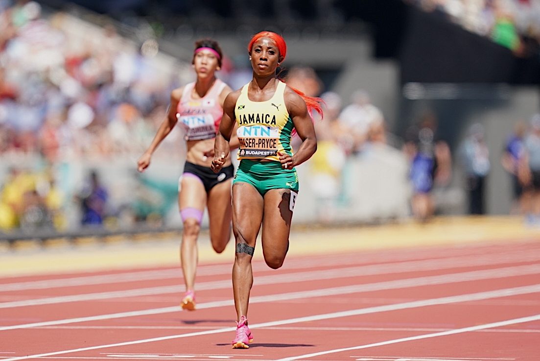 Tokyo 2025 --- Shelly-Ann Fraser-Pryce during the heats of the Budapest 23 World Athletics Championships