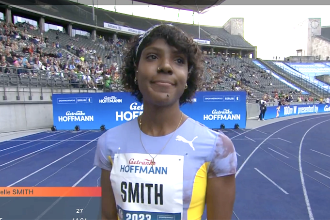 Jonielle Smith at the ISTAF Berlin Women's 100m Sprin