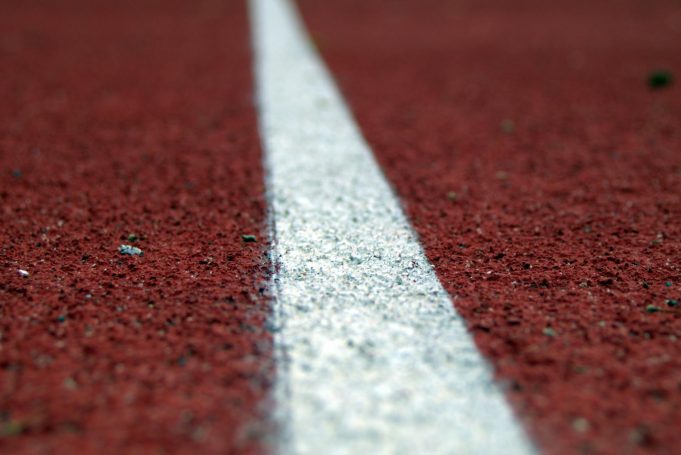 Carifta Games close up photography of a white line